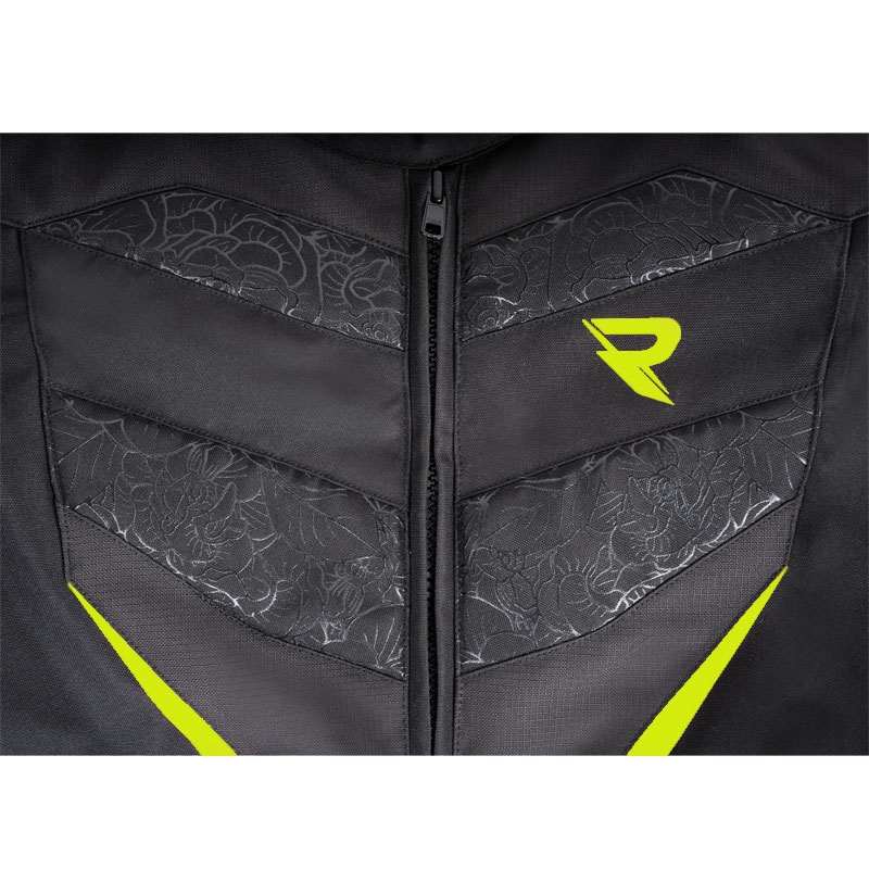 Veste moto femme Street Racer Rose Black-Fluo Yellow