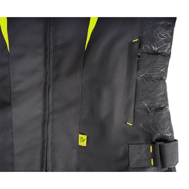 Veste moto femme Street Racer Rose Black-Fluo Yellow