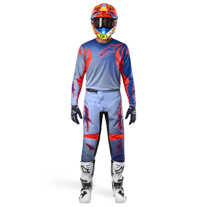 Pantalon motocross Alpinestars Fluid Lucent bleu-bleu clair-orange