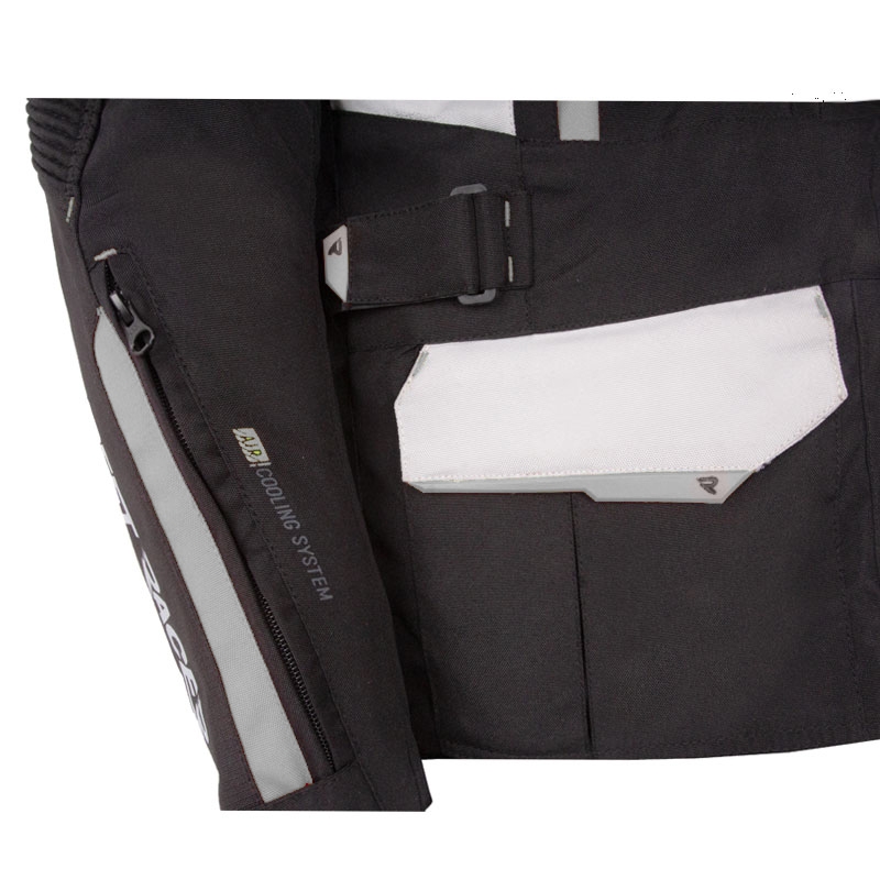 Veste de moto Street Racer Hilax noir-gris