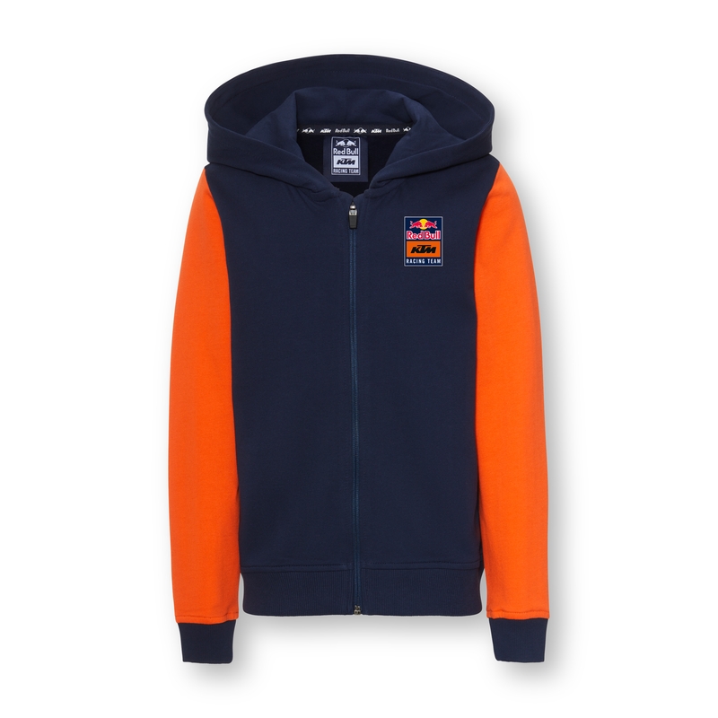 Sweat à capuche zippé KTM Apex bleu-orange pour enfants soldes