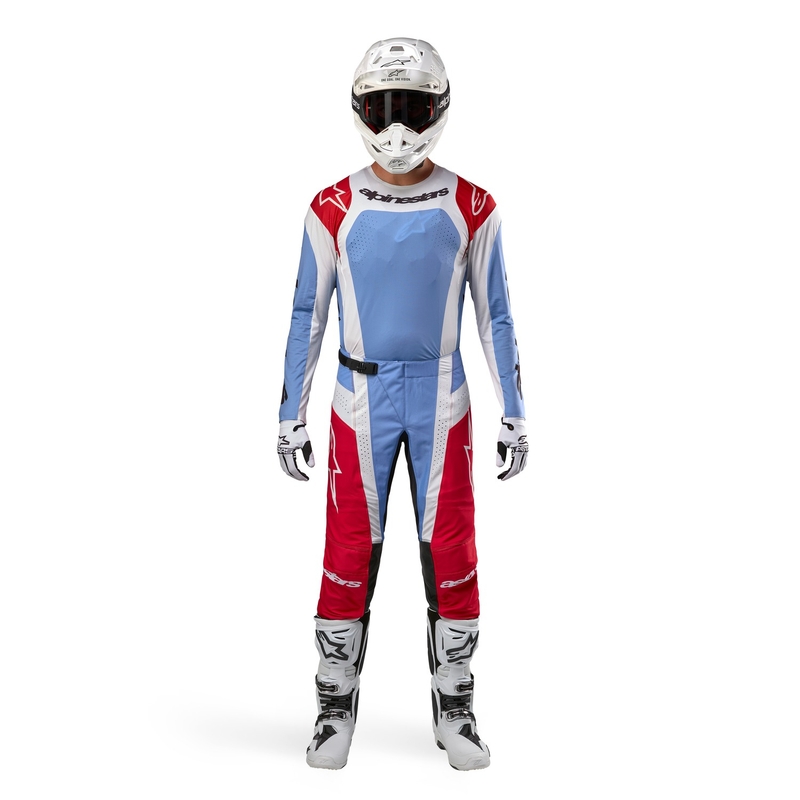 Pantalon motocross Alpinestars Techstar Ocuri 2024 bleu clair-blanc-rouge