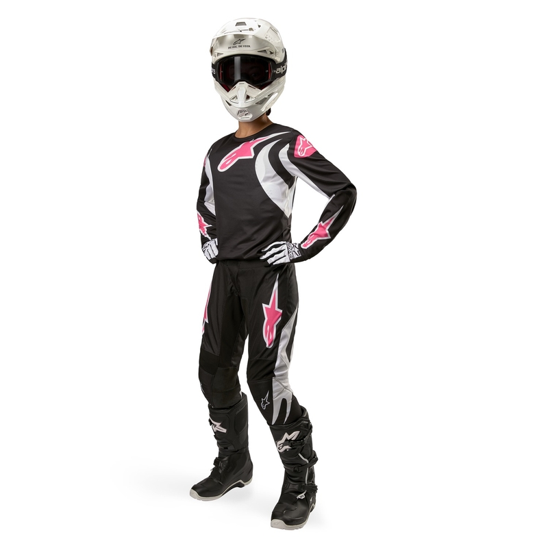 Pantalon de motocross femme Alpinestars Stella Fluid noir-blanc