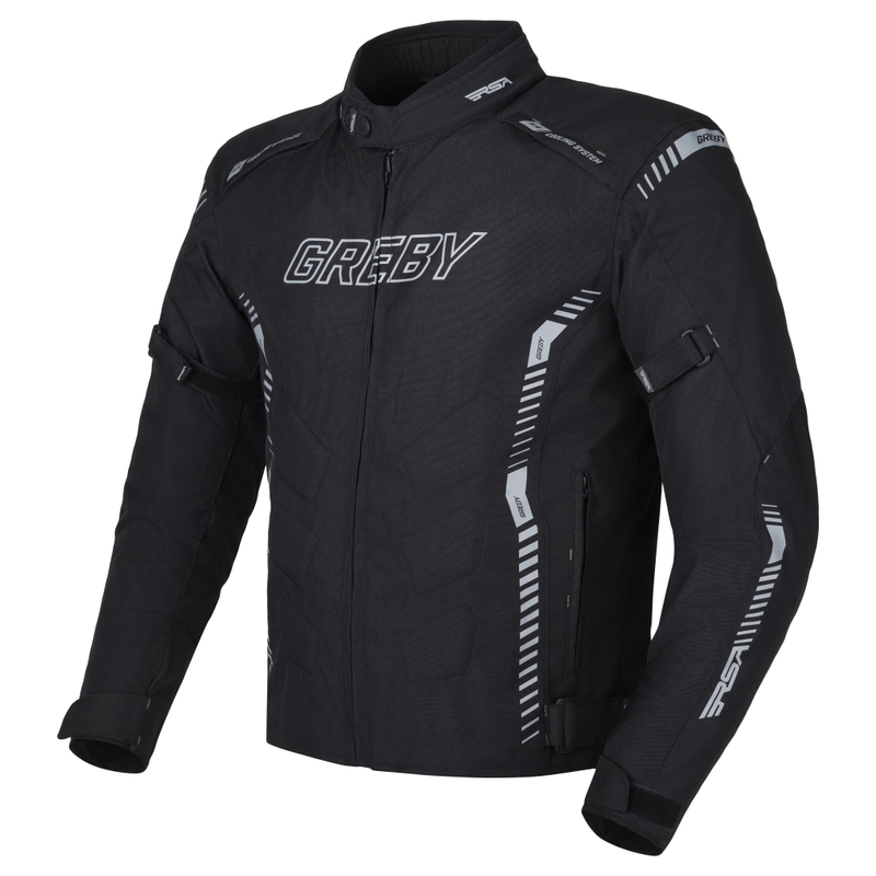 Veste moto RSA Greby 2 noir-gris-blanc