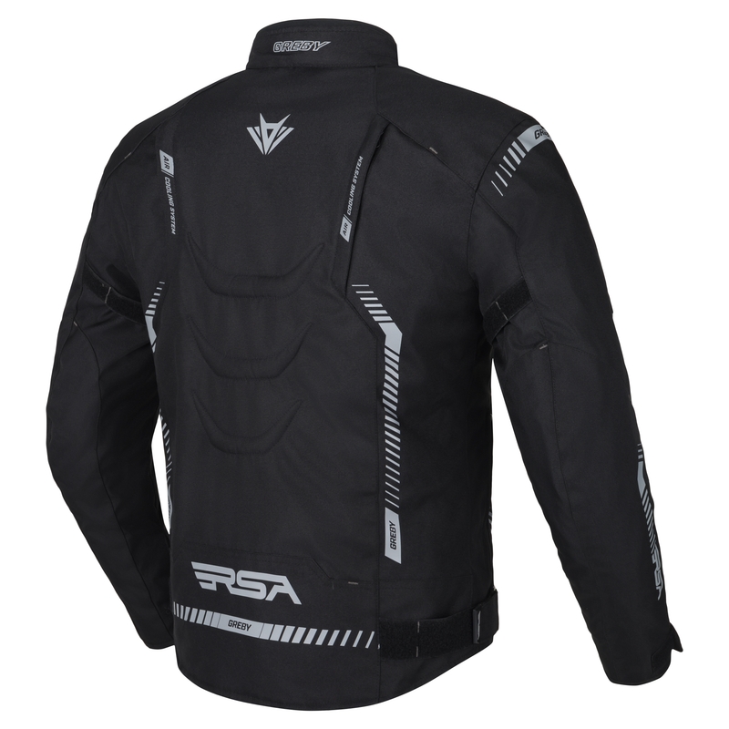 Veste moto RSA Greby 2 noir-gris-blanc