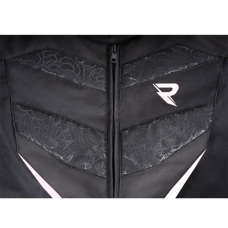 Veste moto femme Street Racer Rose noir et blanc