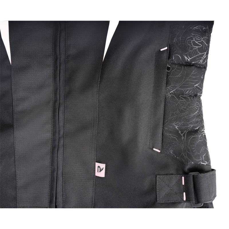 Veste moto femme Street Racer Rose noir et blanc
