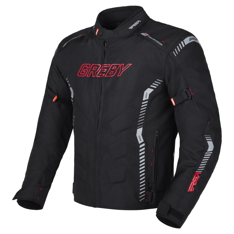 Veste moto RSA Greby 2 noir-gris-rouge