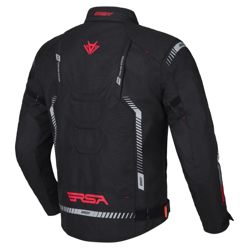Veste moto RSA Greby 2 noir-gris-rouge