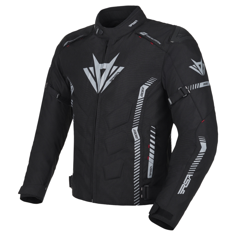Veste de moto RSA Rider noir-gris-rouge