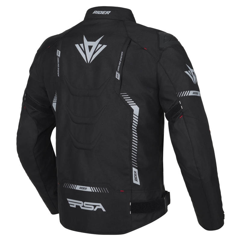 Veste de moto RSA Rider noir-gris-rouge