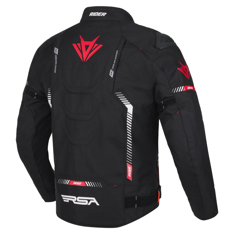 Veste moto RSA Rider noir-blanc-rouge