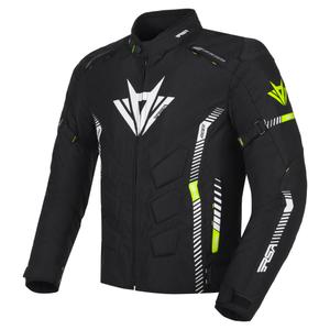 Veste de moto RSA Rider noir-blanc-jaune fluo