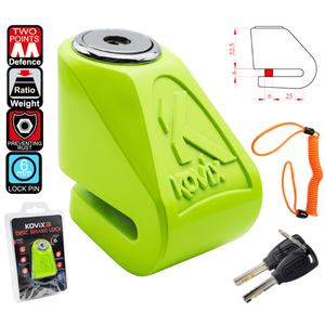 Serrure de frein à disque KOVIX KN1 jaune fluo