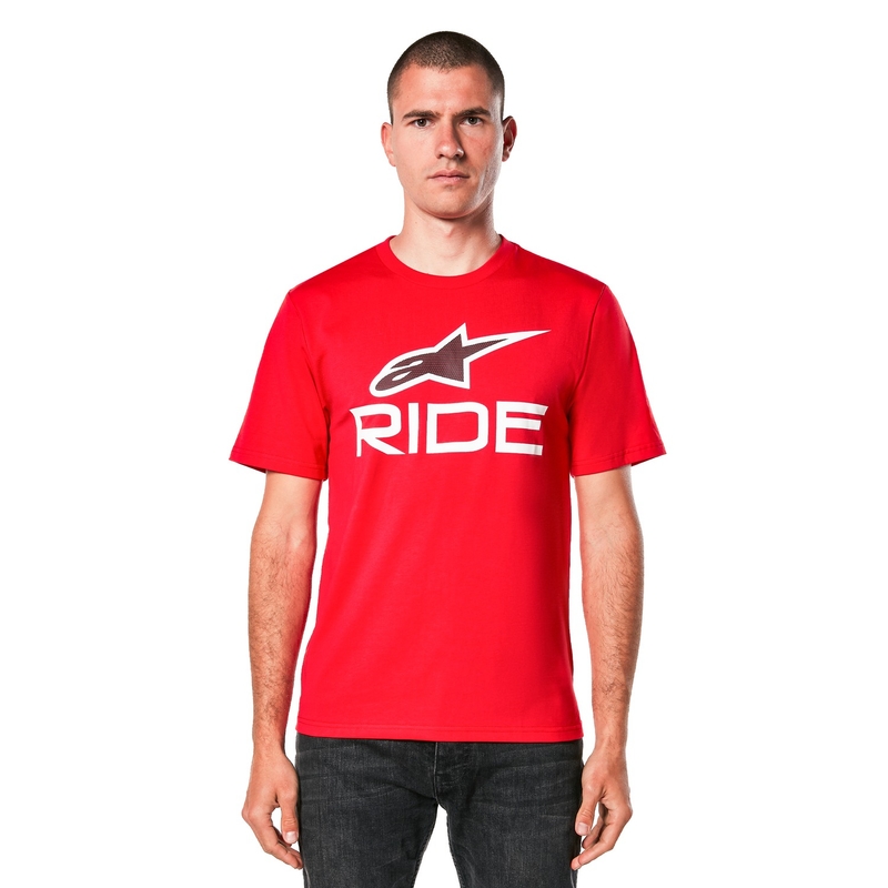 T-shirt Alpinestars Ride 4.0 CSF rouge-blanc-noir