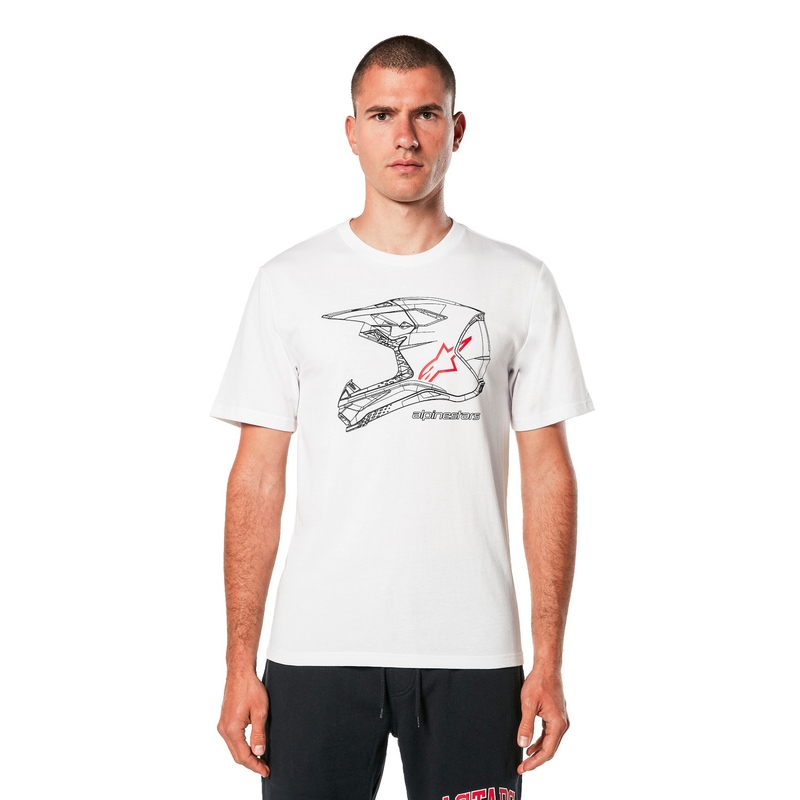 T-shirt Alpinestars MX Helmet CSF blanc