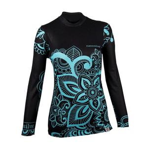 T-shirt thermique femme nanosilver® Flower turquoise - manches longues