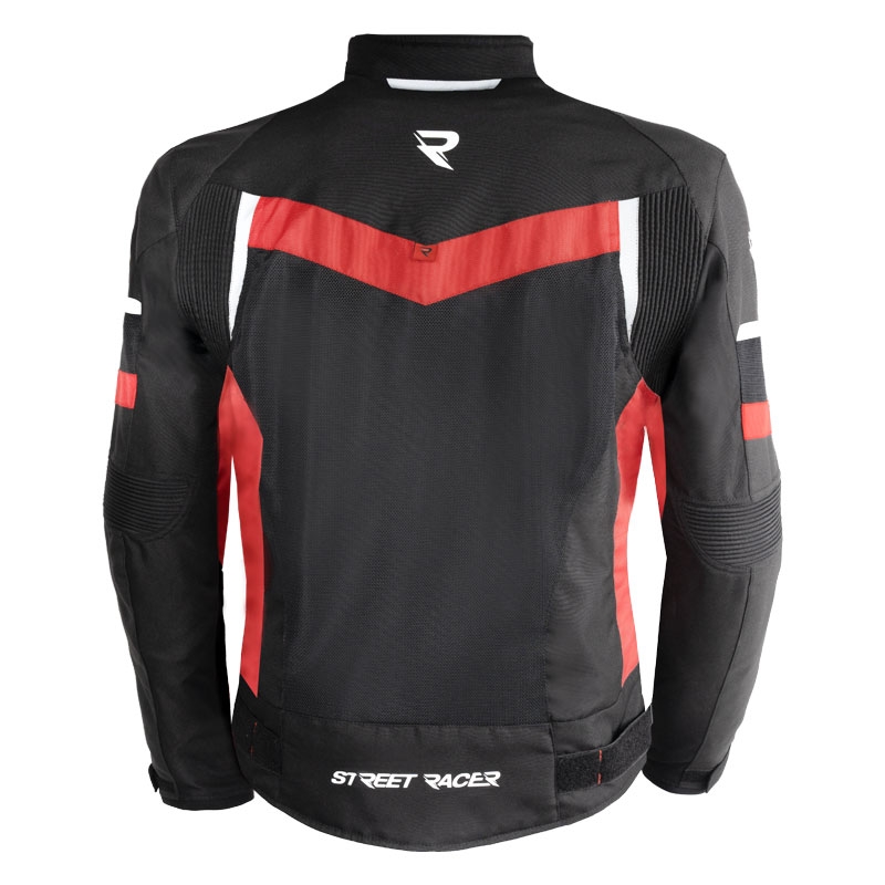 Street Racer Evans Air veste de moto noire et rouge