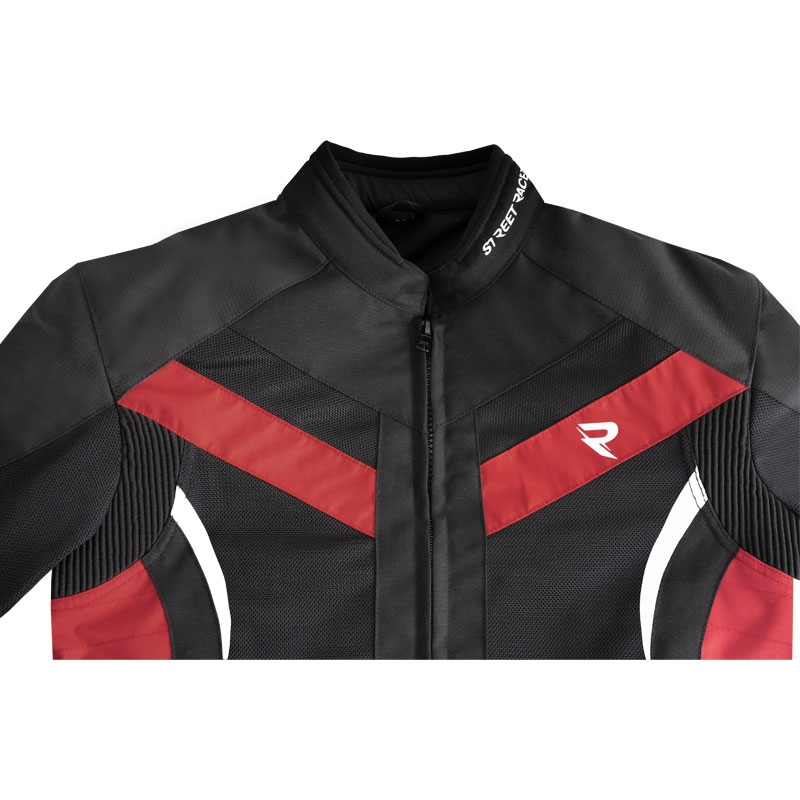 Street Racer Evans Air veste de moto noire et rouge