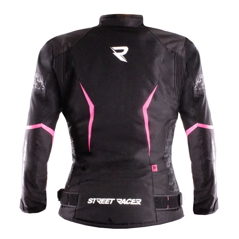 Veste de moto Street Racer Rose Air noir et rose pour femme
