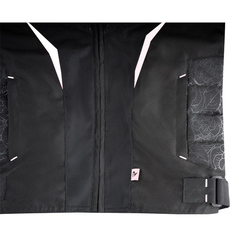 Veste de moto Street Racer Rose Air noir et blanc pour femmes