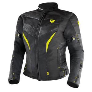 Veste moto femme Street Racer Rose Air noir-jaune fluo