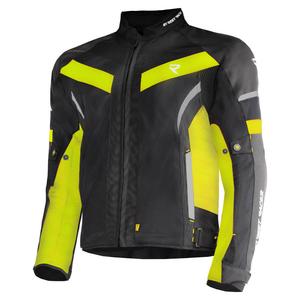 Veste de moto Street Racer Evans Air noir-jaune fluo