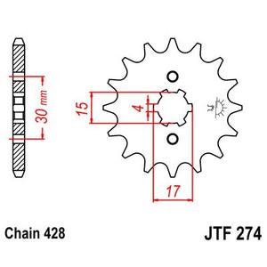 Řetězové kolečko JT 14 zubů, 428