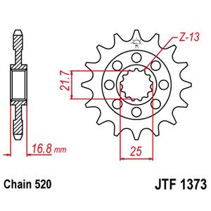 Řetězové kolečko JT 15 zubů, 520