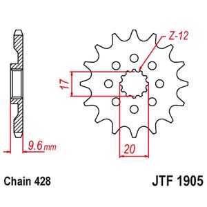 Řetězové kolečko JT 13 zubů, 428