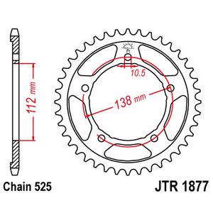 Řetězová rozeta JT 45 zubů, 525
