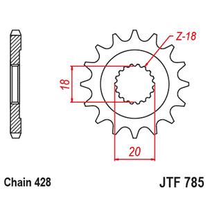 Řetězové kolečko JT 13 zubů, 428