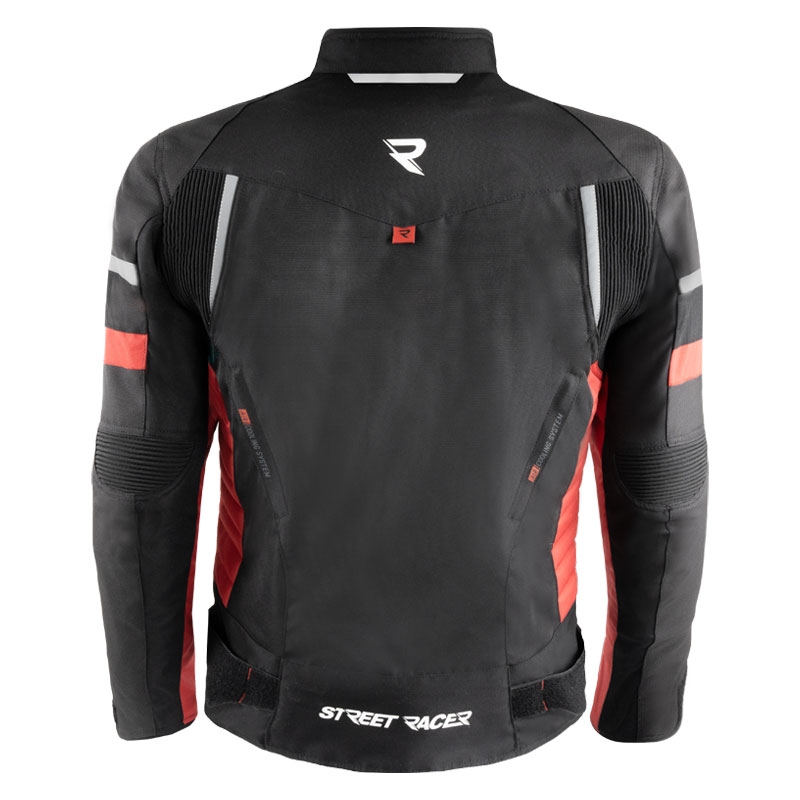 Veste moto Street Racer Evans noir-rouge