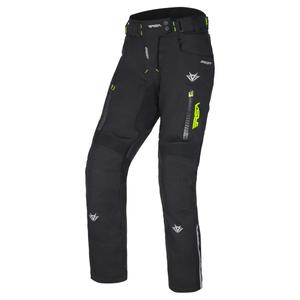 Pantalon de moto RSA Greby 2 pour femme, noir-jaune fluo