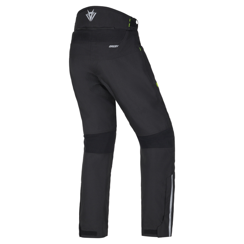 Pantalon de moto RSA Greby 2 pour femme, noir-jaune fluo