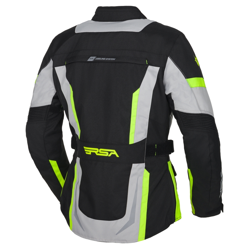 Veste de moto pour femme RSA EXO 2 noir-gris-jaune fluo