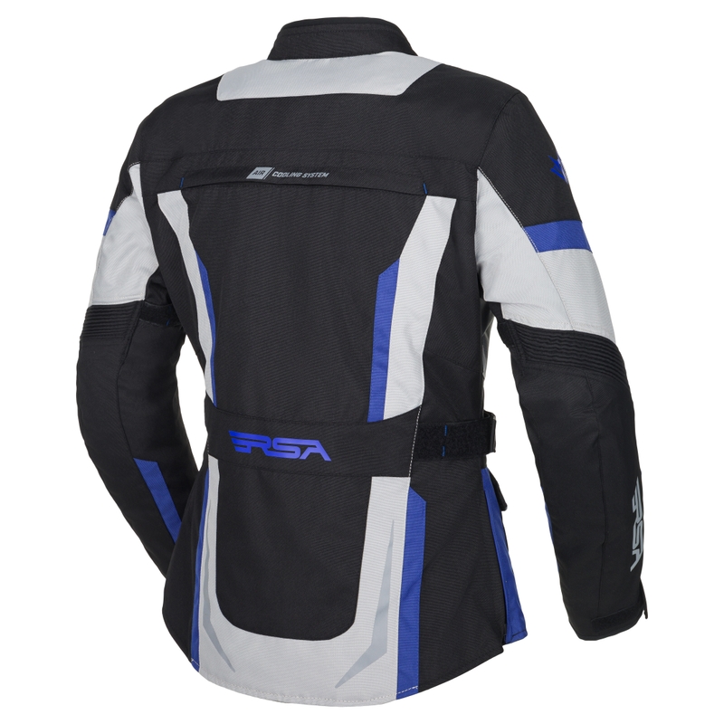 Veste de moto RSA EXO 2 noir-gris-bleu pour femme