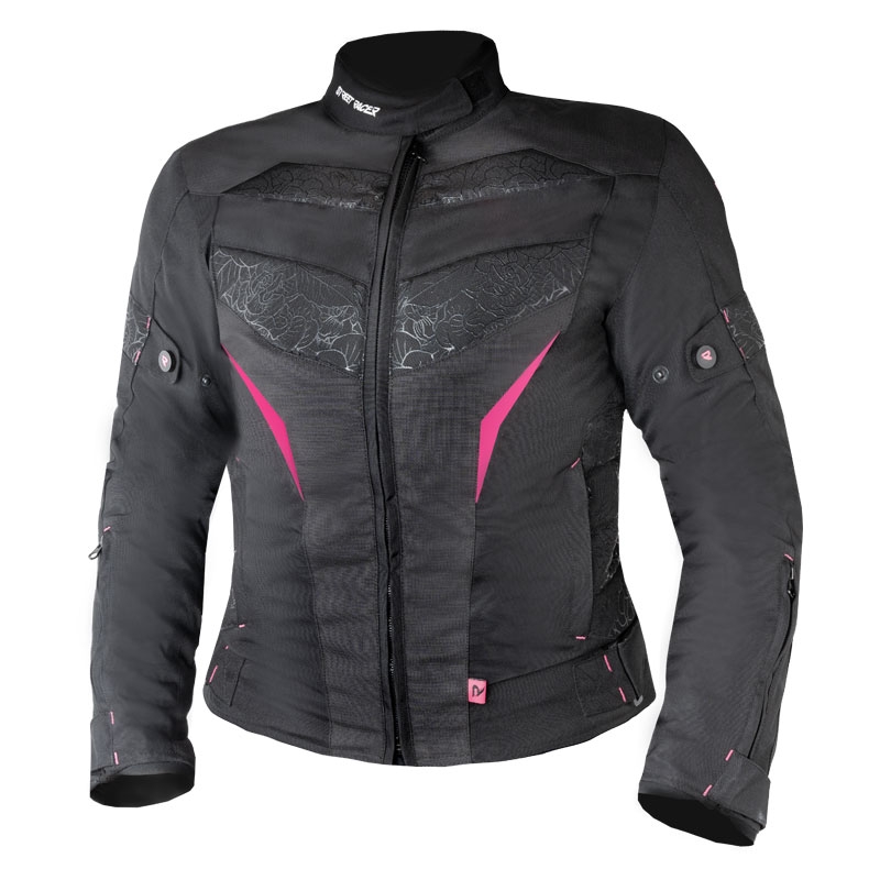 Veste moto femme Street Racer Rose noir et rose