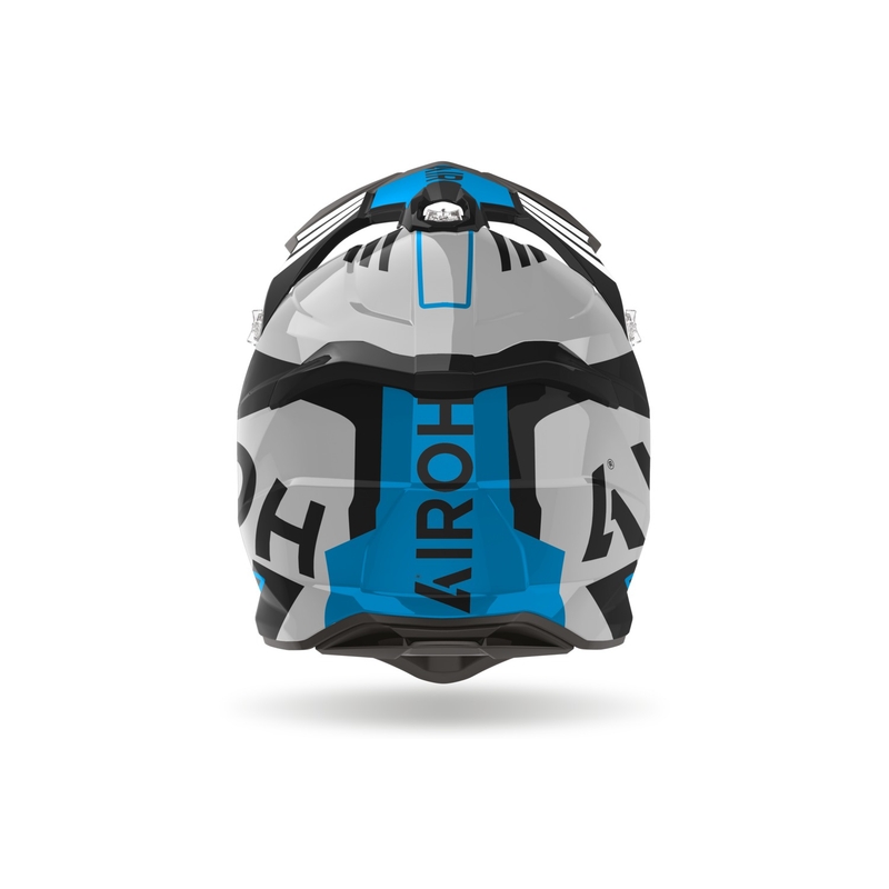 Casque motocross Airoh Strycker Brave 2024 bleu-gris brillant soldes