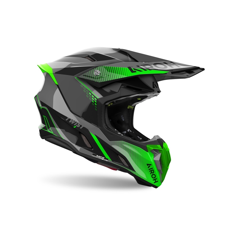 Casque motocross Airoh Twist 3 Shard vert brillant