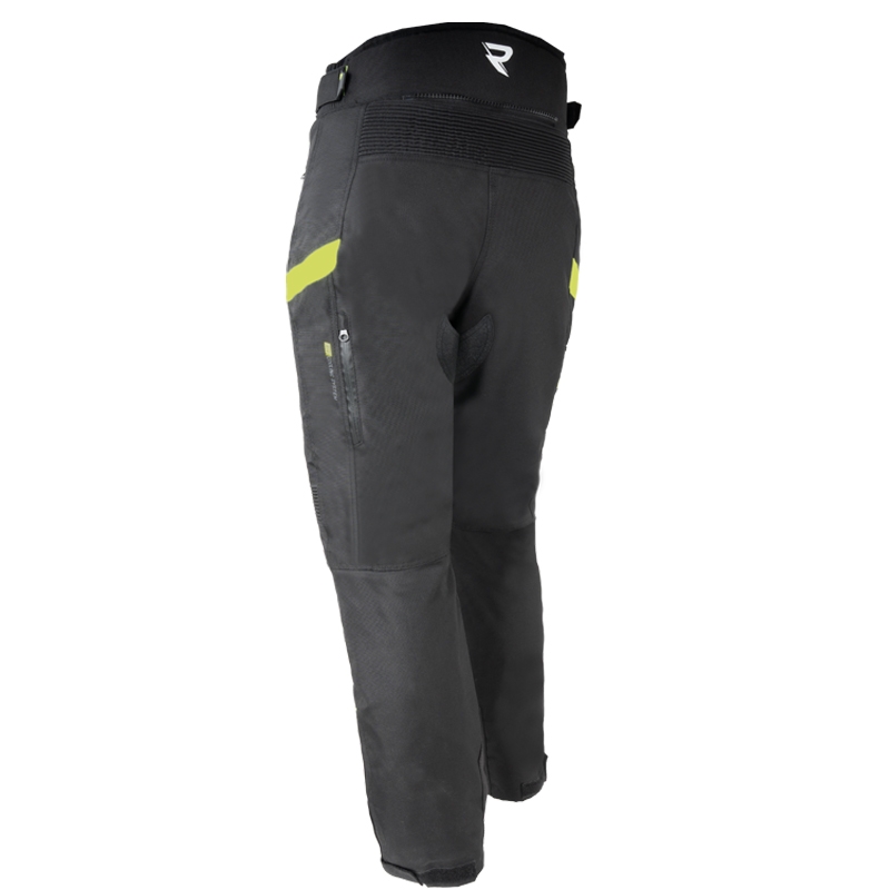 Pantalon de moto Street Racer Vix noir et jaune fluo pour femme