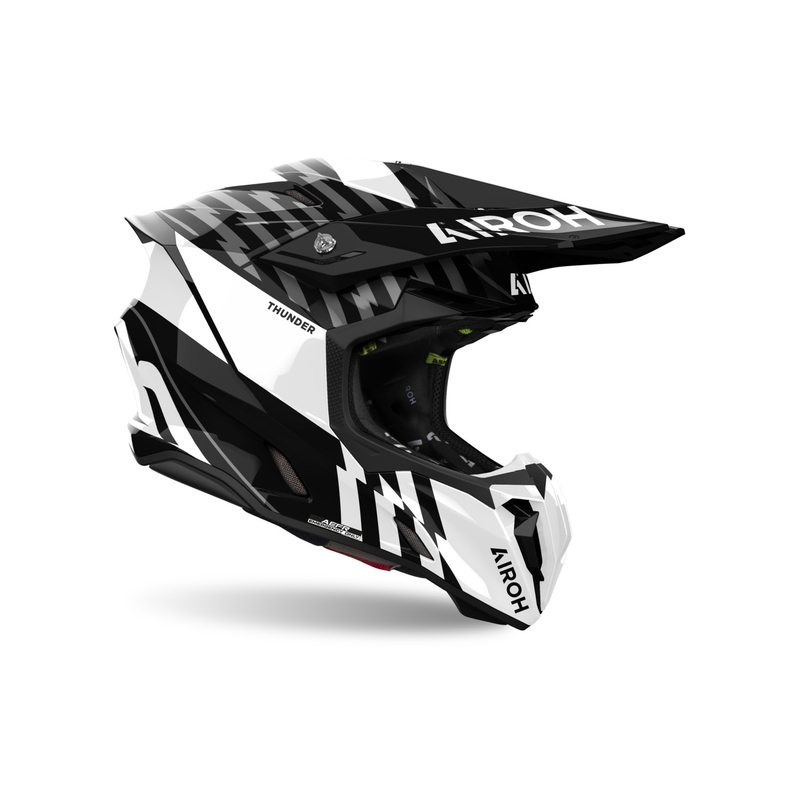 Casque cross Airoh Twist 3 Thunder brillant noir-blanc