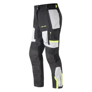 Pantalon de moto Street Racer Hilax noir-gris-jaune fluo pour femme