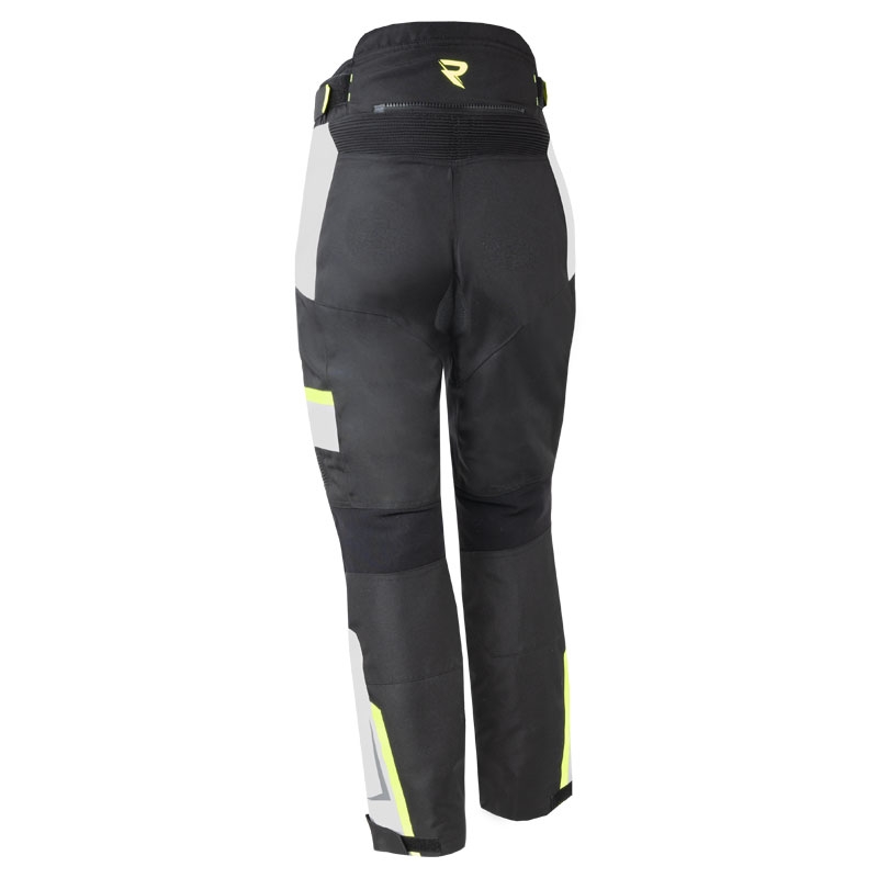 Pantalon de moto Street Racer Hilax noir-gris-jaune fluo pour femme