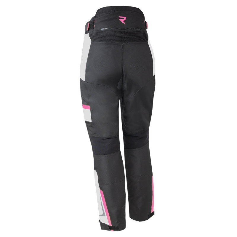 Pantalon de moto Street Racer Hilax noir-gris-rose pour femme