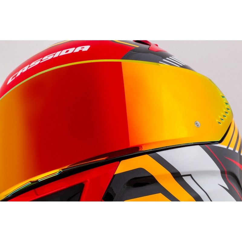 Casque moto intégral Cassida Aero Drome perle noir-orange-rouge-blanc