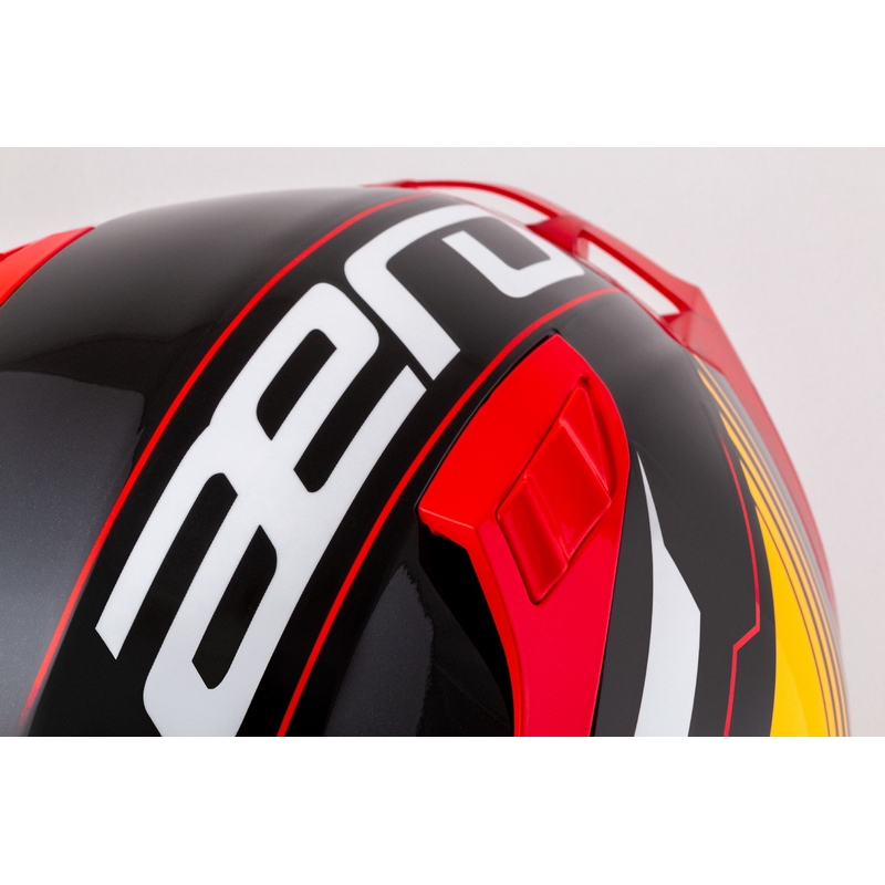 Casque moto intégral Cassida Aero Drome perle noir-orange-rouge-blanc