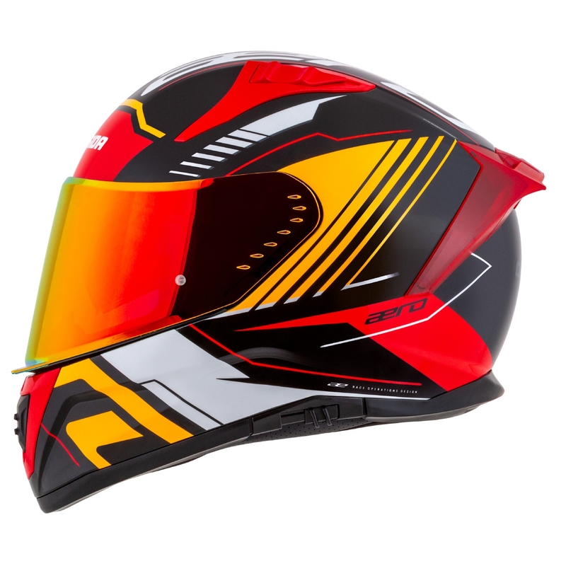 Casque moto intégral Cassida Aero Drome perle noir-orange-rouge-blanc