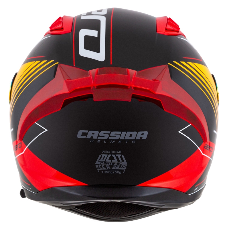 Casque moto intégral Cassida Aero Drome perle noir-orange-rouge-blanc