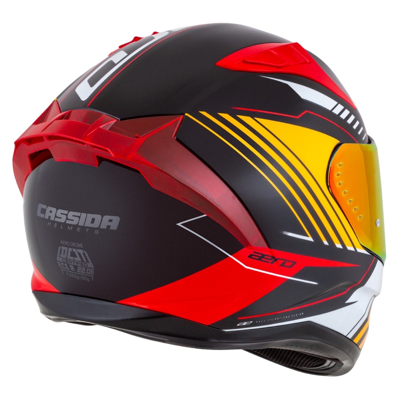 Casque moto intégral Cassida Aero Drome perle noir-orange-rouge-blanc